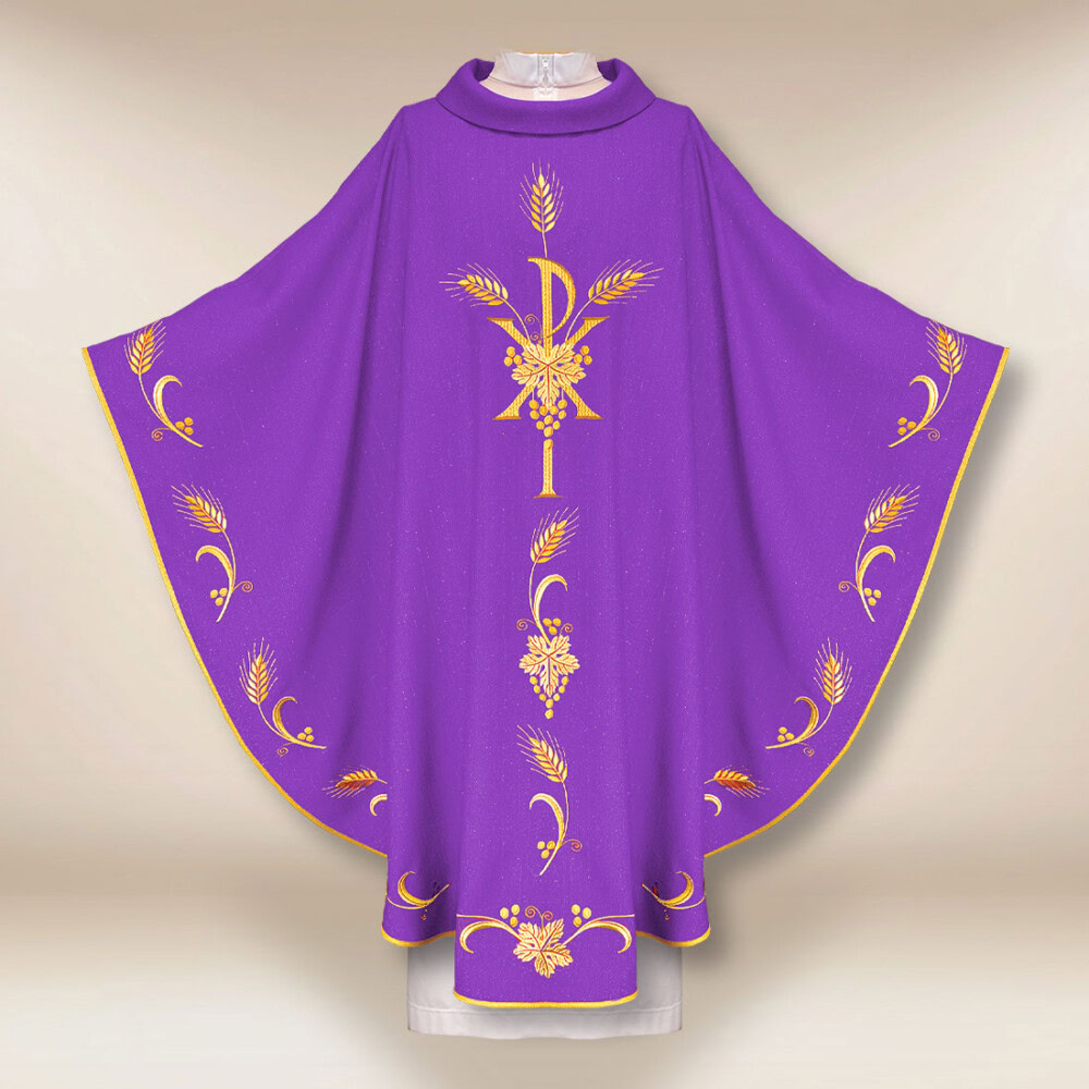 Chasuble liturgique violette avec PX