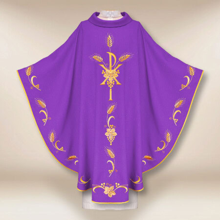 Chasuble liturgique violette avec PX