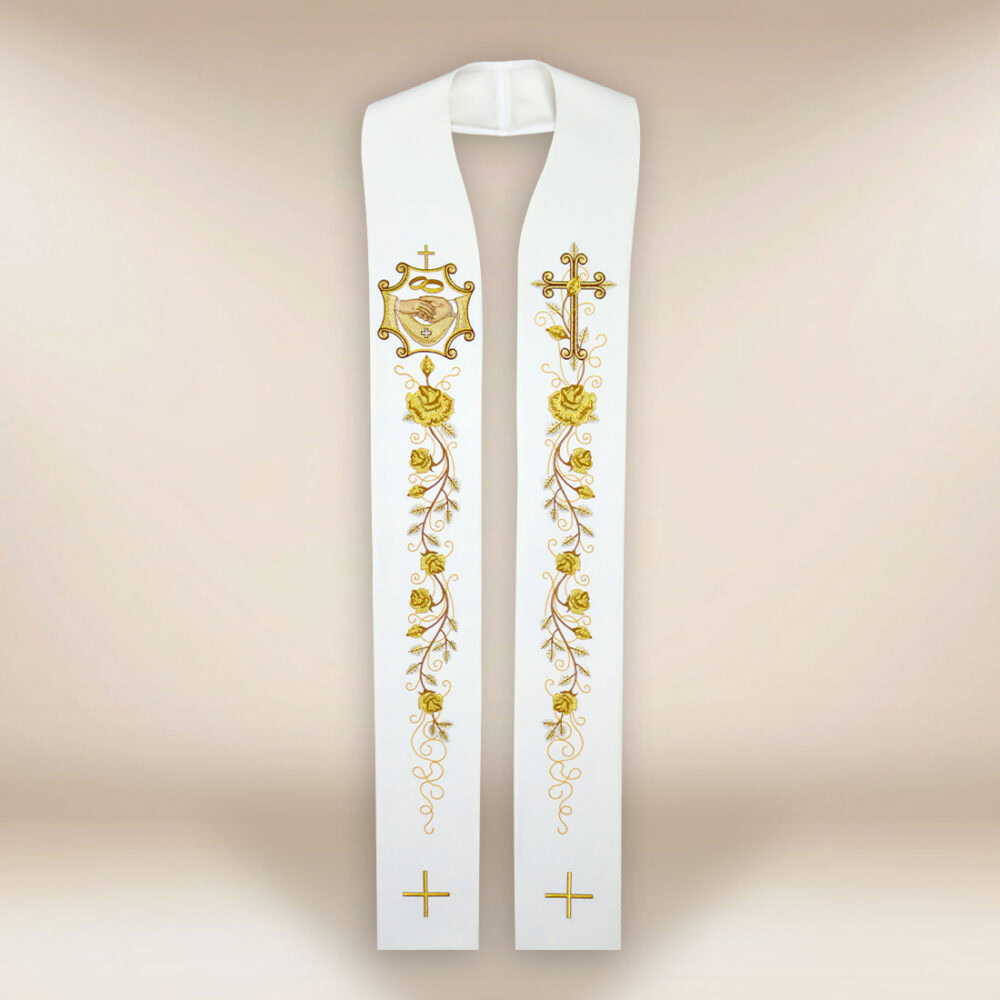 Étole de mariage brodée