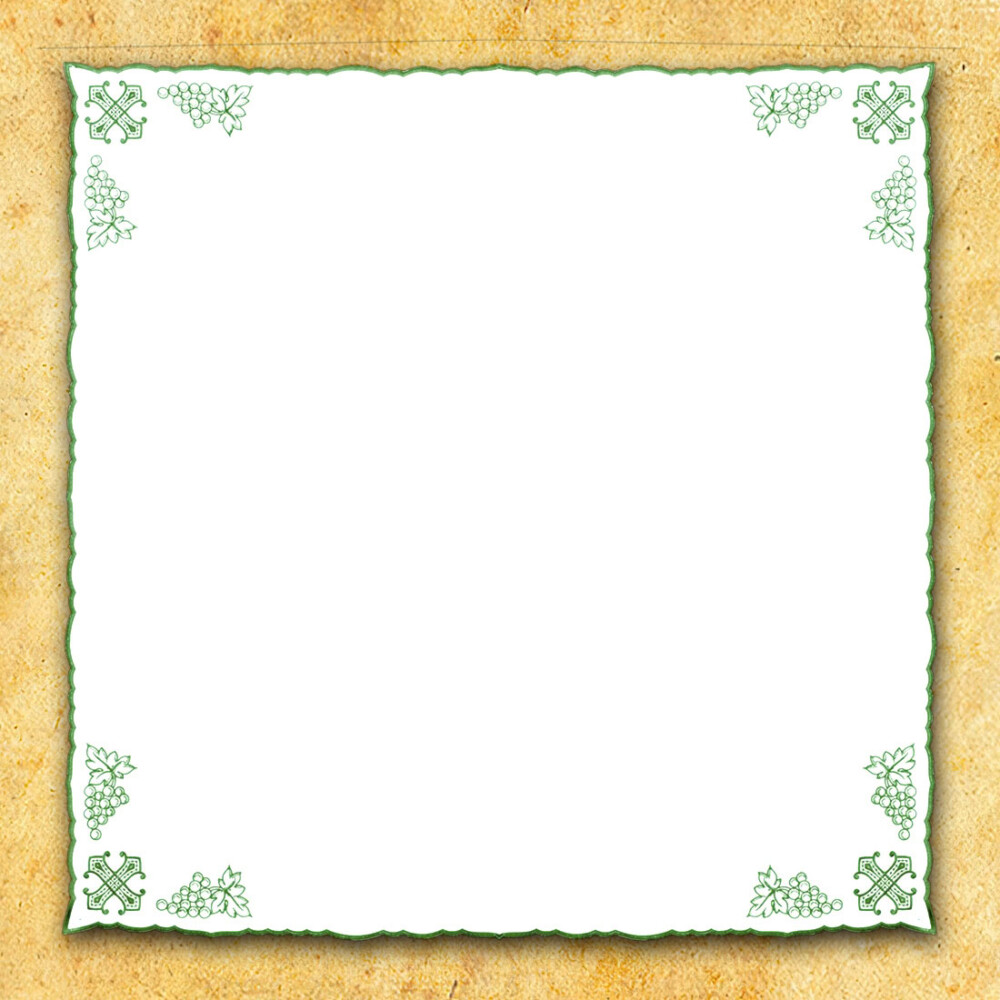 Serviette brodée verte 95x95