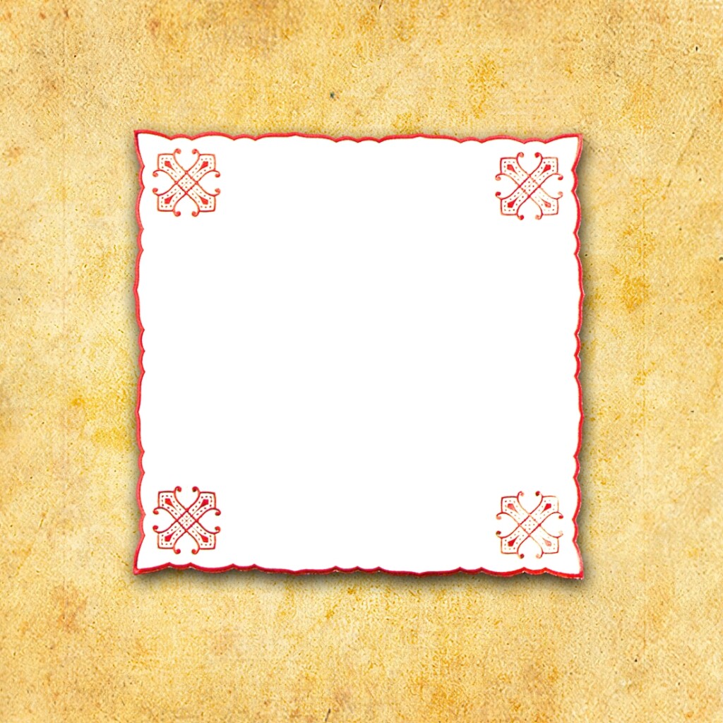 Serviette brodée rouge 45x45