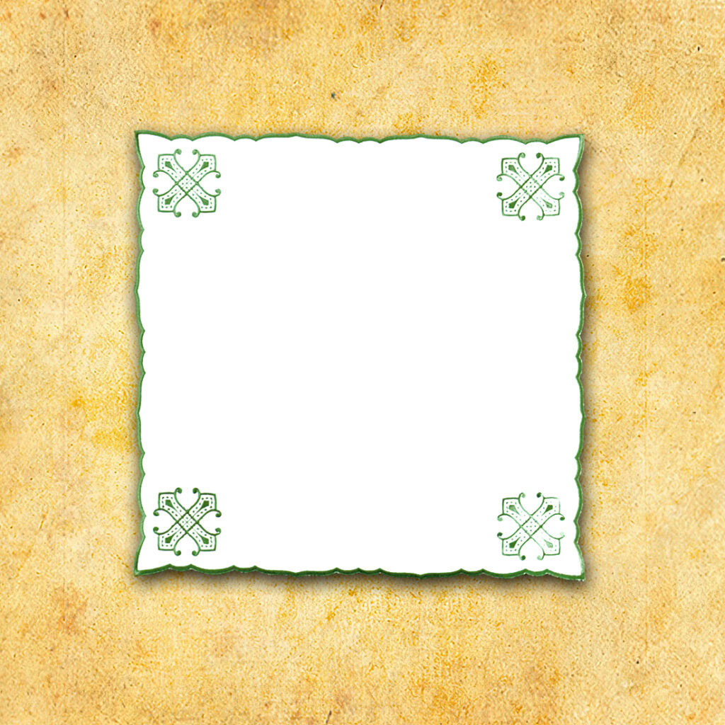 Serviette brodée verte 45×45