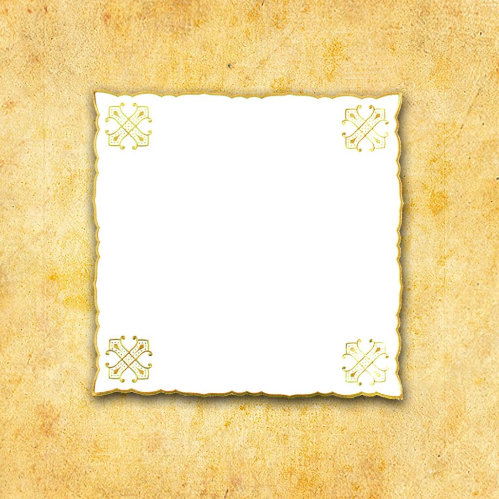Serviette brodée dorée 45x45
