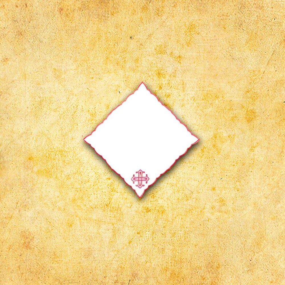 Serviette brodée rouge 32×32