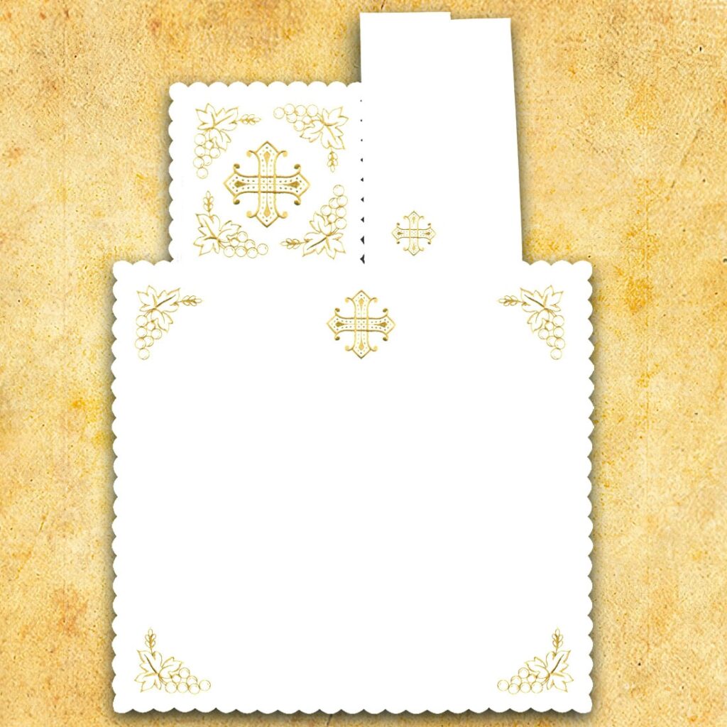 Linge de calice brodé avec croix