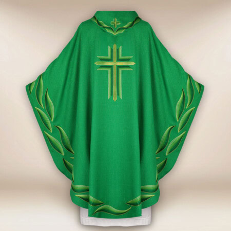 Chasuble brodée verte