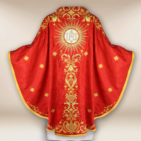 Chasuble brodée rouge du Saint-Esprit