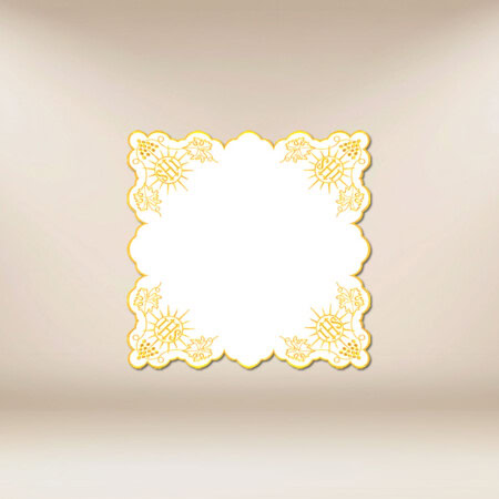 Serviette brodée dorée 45x45