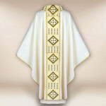 Chasuble liturgique écrue brodée