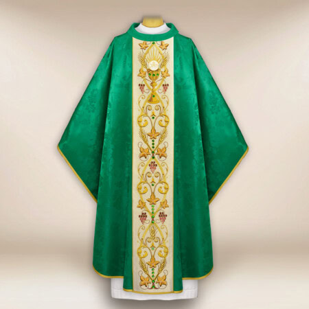 Chasuble brodée avec motif de calice