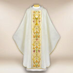 Chasuble brodée avec motif de calice