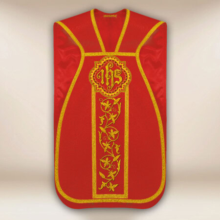 Chasuble romaine brodée rouge
