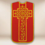 Chasuble romaine brodée rouge