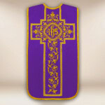 Chasuble romaine brodée violette