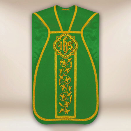 Chasuble romaine brodée verte
