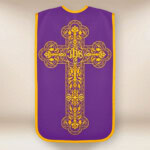 Chasuble romaine violette brodée