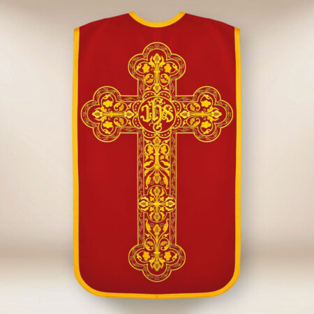 Chasuble romaine rouge brodée