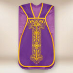 Chasuble romaine violette brodée