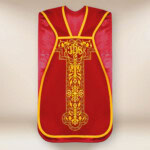 Chasuble romaine rouge brodée