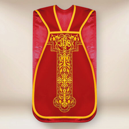 Chasuble romaine rouge brodée