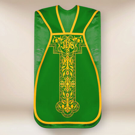 Chasuble romaine brodée verte