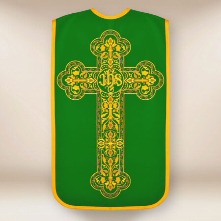 Chasuble romaine brodée verte