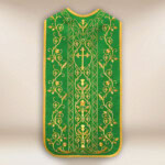 Chasuble romaine brodée en couleur verte