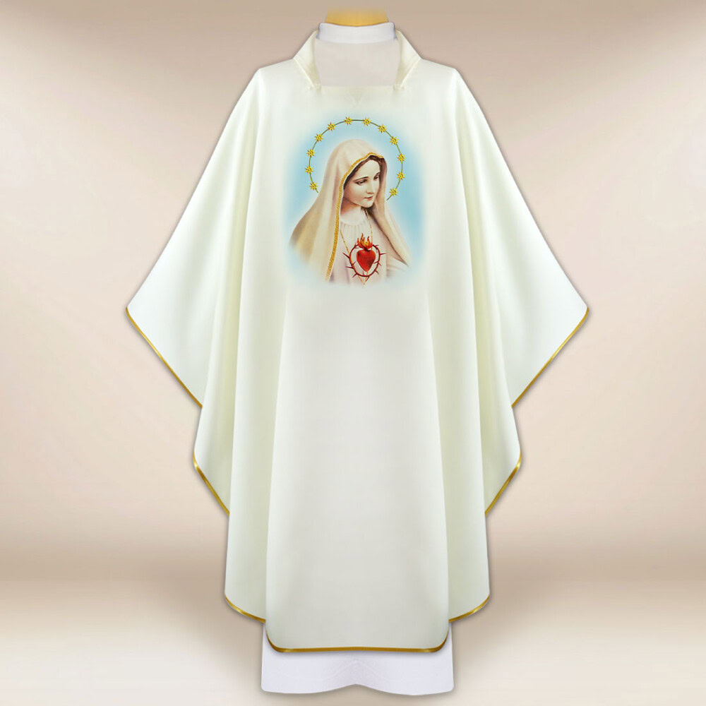 Chasuble avec image Notre-Dame de Fatima