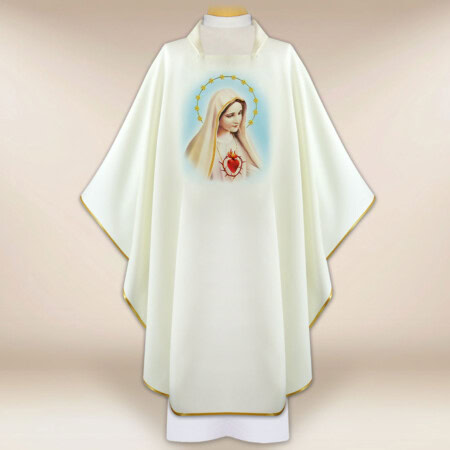 Chasuble avec image Notre-Dame de Fatima