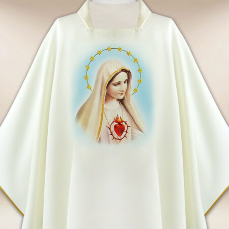 Chasuble avec image Notre-Dame de Fatima