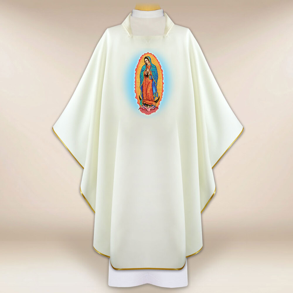 Chasuble avec image Notre-Dame de Guadalupe