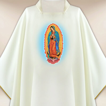 Chasuble avec image Notre-Dame de Guadalupe