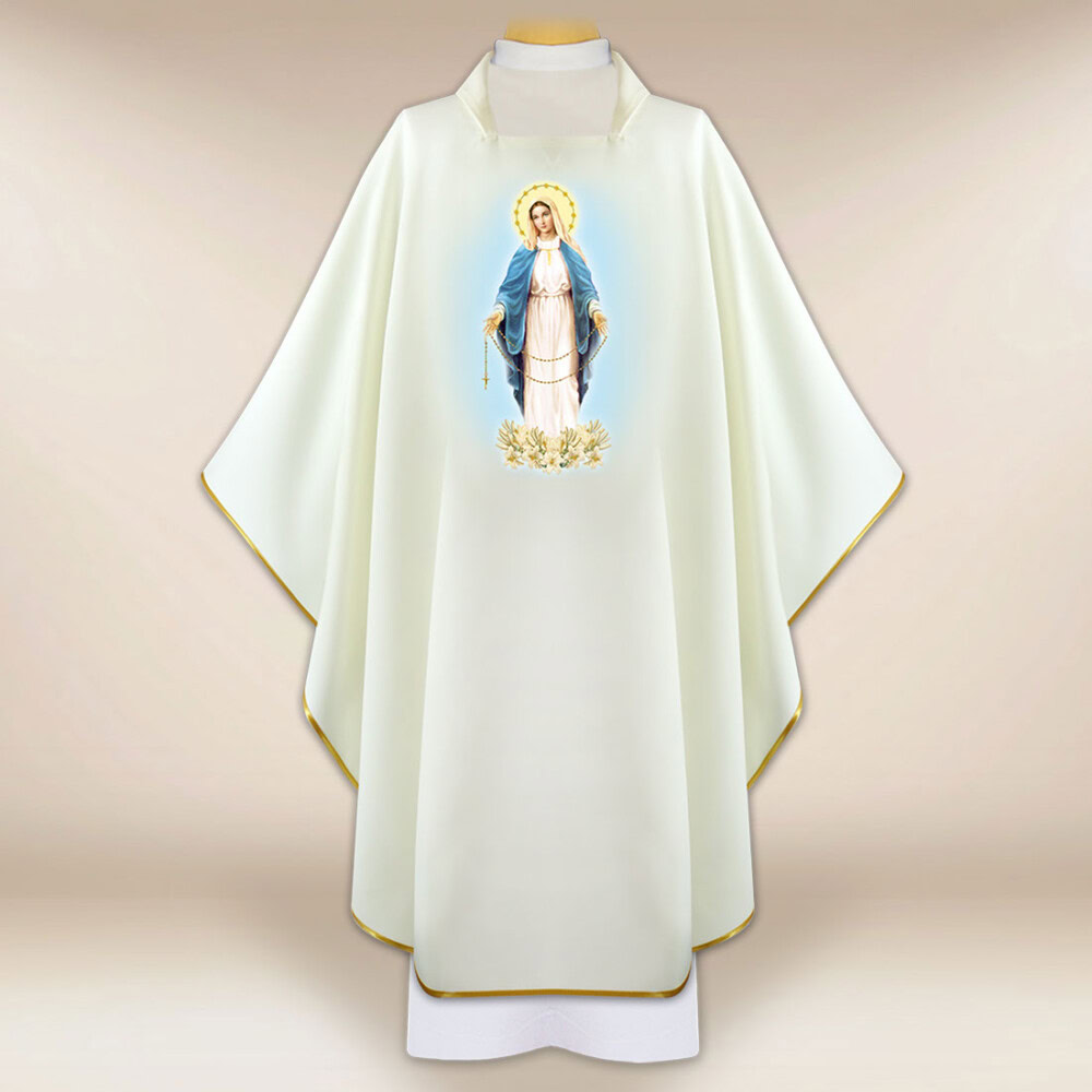 Chasuble avec l'image Notre-Dame du Rosaire