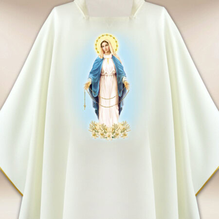 Chasuble avec l'image Notre-Dame du Rosaire