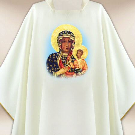 Chasuble avec image Notre-Dame de Czestochowa