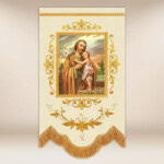 Mini drapeau brodé double face Saint Joseph