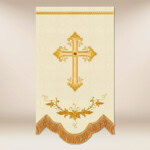Mini drapeau brodé double face Saint Joseph