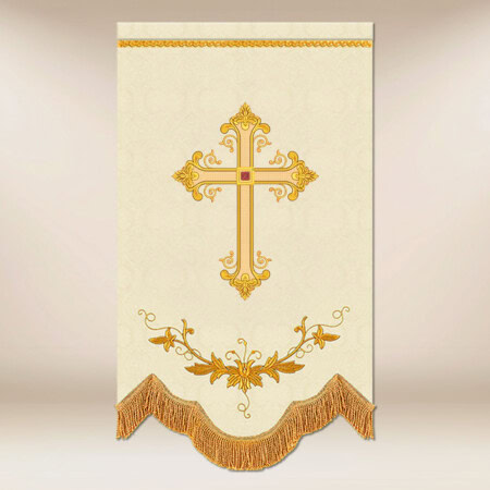 Mini drapeau brodé double face Saint Joseph
