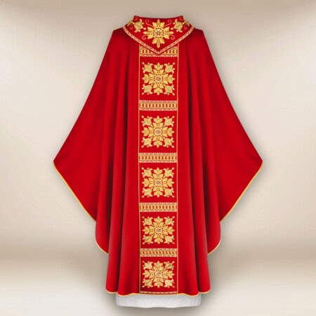 Chasuble liturgique brodée rouge