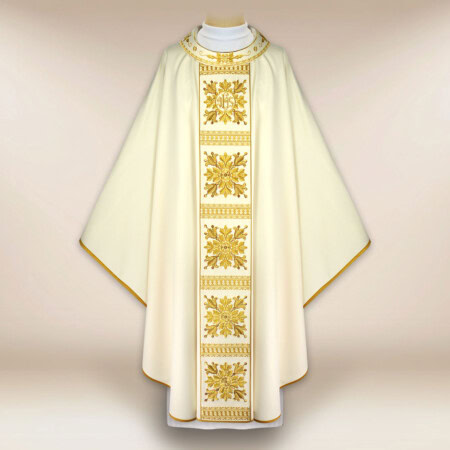 Chasuble liturgique brodée ecru
