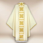 Chasuble liturgique brodée ecru