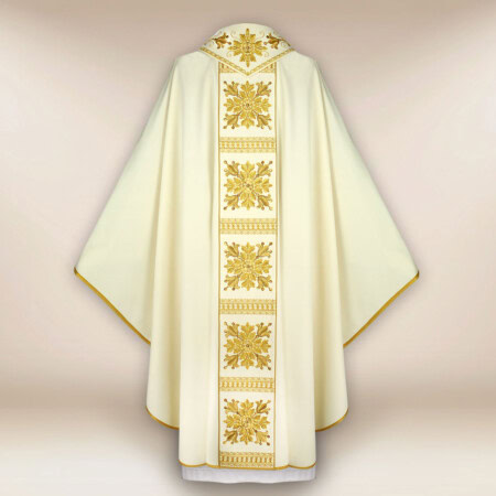 Chasuble liturgique brodée ecru