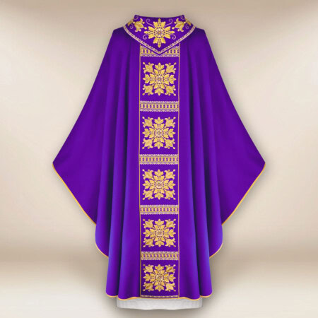 Chasuble liturgique brodée violette