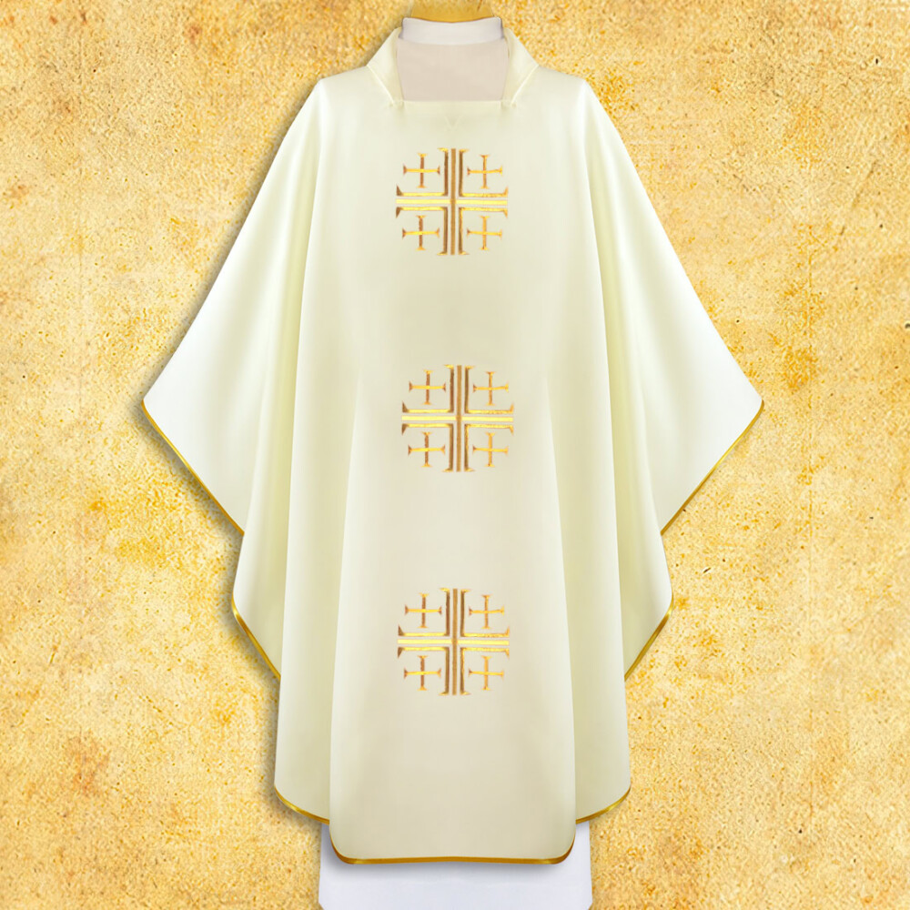 Chasuble brodée Croix de Jérusalem