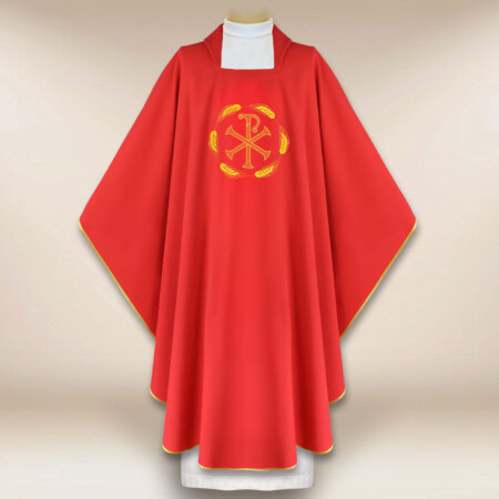 Chasuble brodée PX rouge