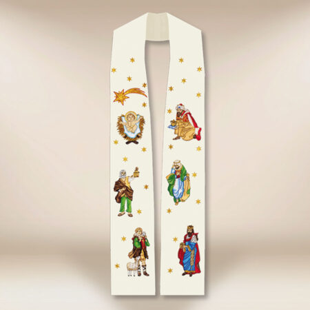 Étole brodée pour Noël