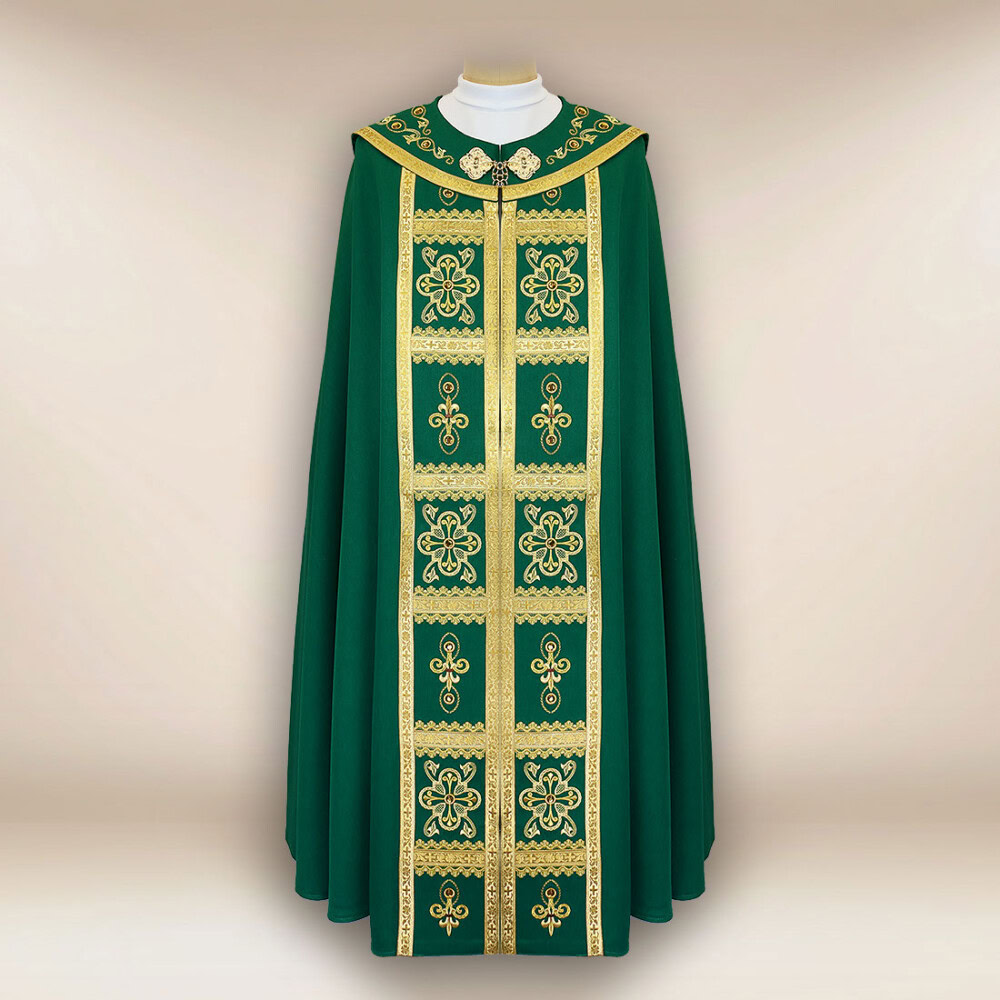 chape liturgiczna brodée verte