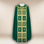 chape liturgiczna brodée verte