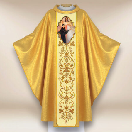 Chasuble avec l'image Jésus Miséricordieux et Saint Faustine