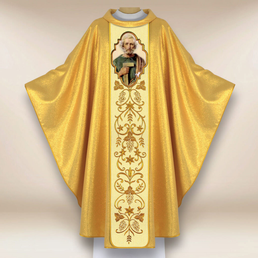 Chasuble avec l'image de Saint Joseph Ouvrier